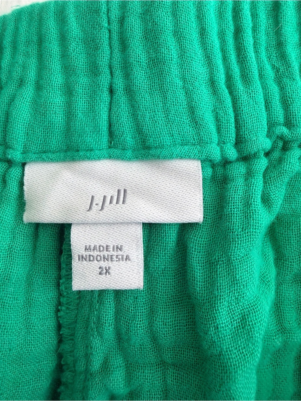 J. Jill High Waist Cotton Gauze Shorts in Bright Green - Picture 2 of 2
